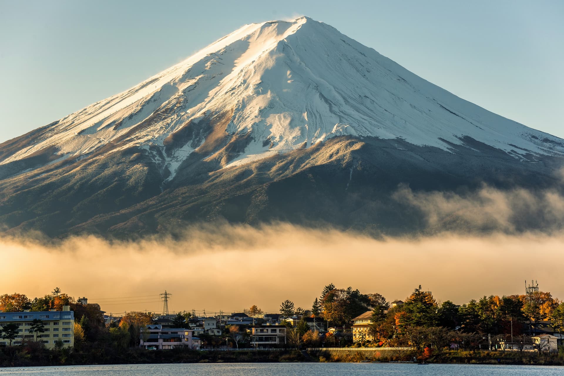 Sur les rives du lac Kawaguchiko, le Mt Fuji nous contemple
